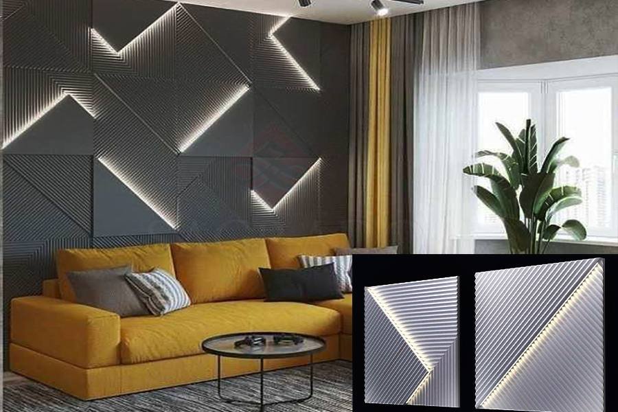 Гіпсова 3D-панель «Топ-лайн» з LED-підсвіткою