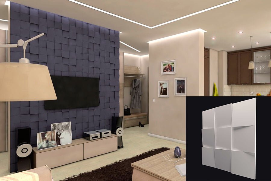 Гіпсова 3D-панель «Квадрати»