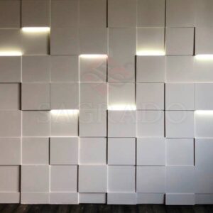 Гіпсові панелі «Квадрати» з LED-підсвіткою, 25×25 см